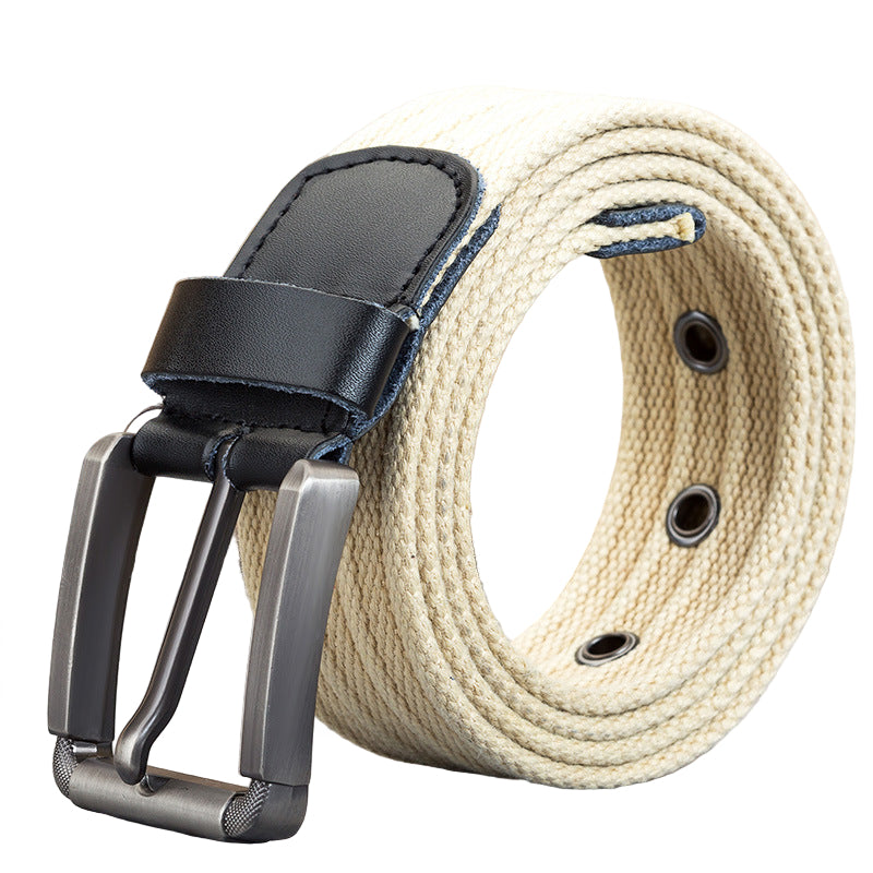 Men's Woven Belt with Square Buckle