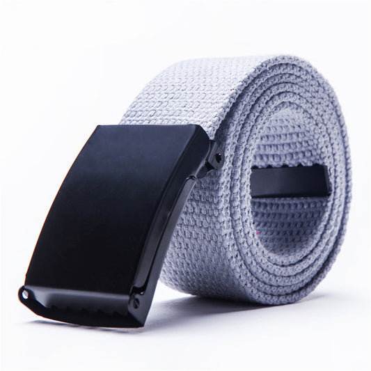 Ceinture tissée en toile avec boucle noire