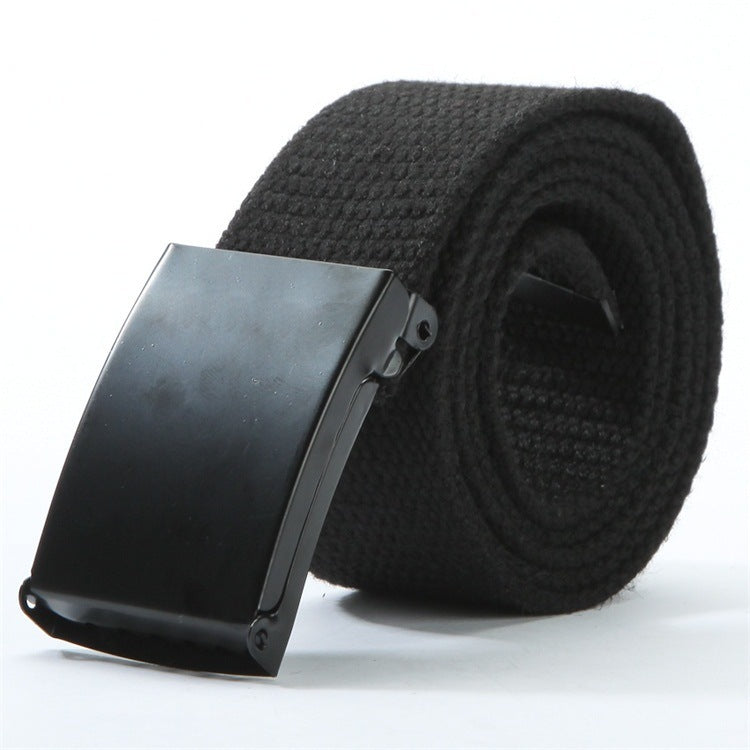 Ceinture tissée en toile avec boucle noire
