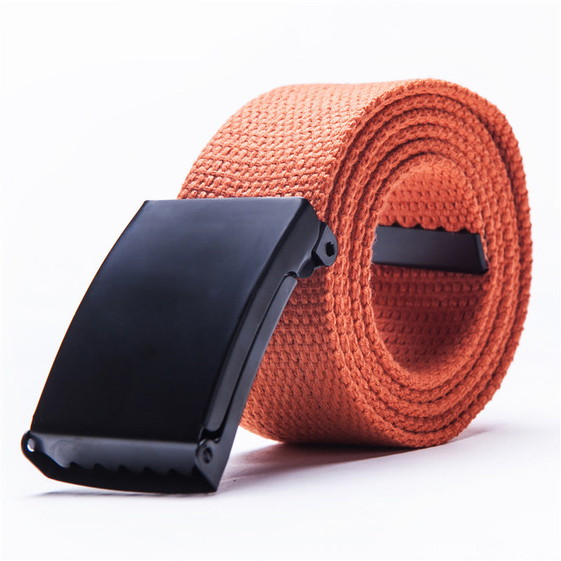 Ceinture tissée en toile avec boucle noire