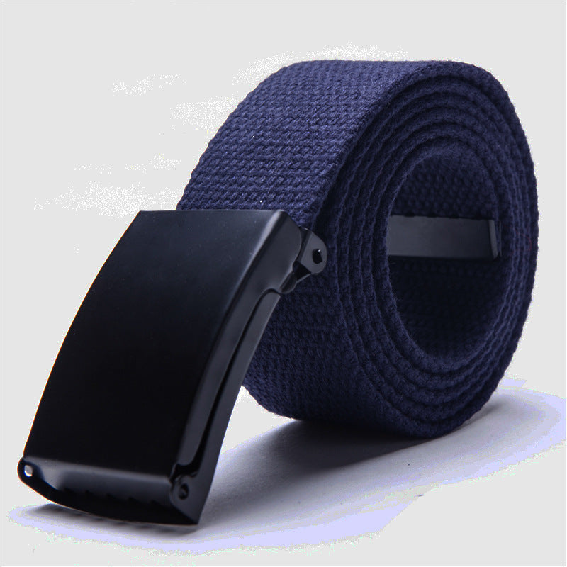 Ceinture tissée en toile avec boucle noire