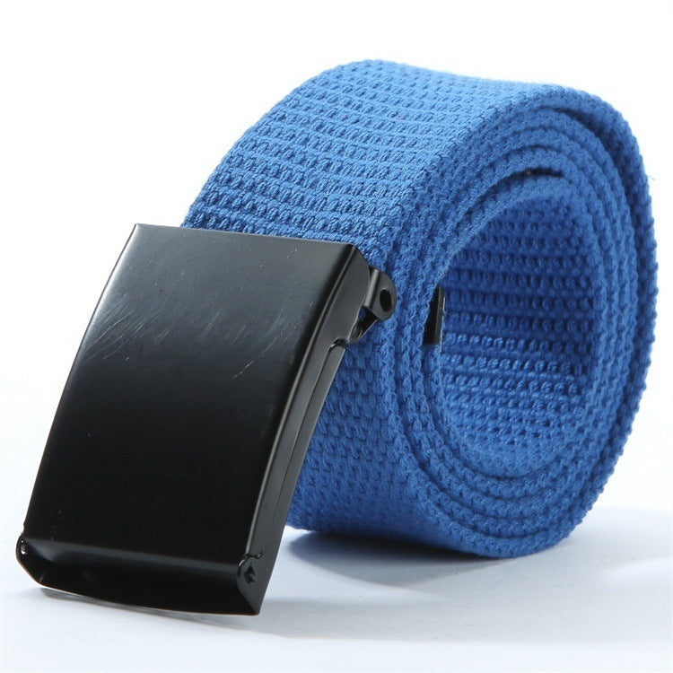 Ceinture tissée en toile avec boucle noire