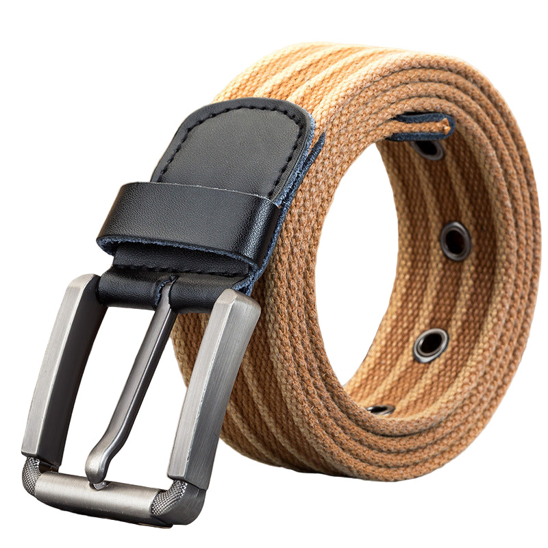 Men's Woven Belt with Square Buckle
