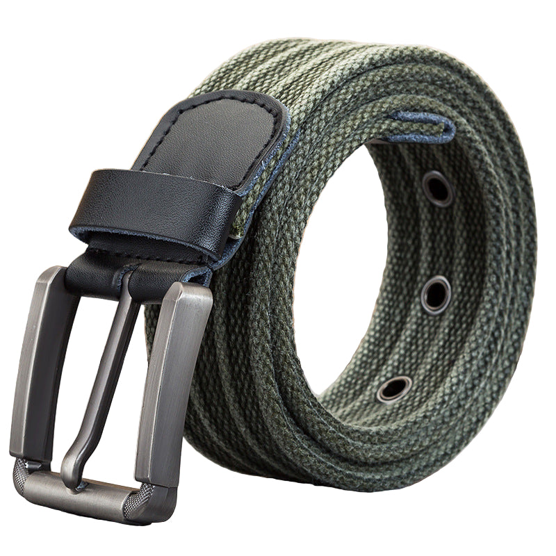 Men's Woven Belt with Square Buckle