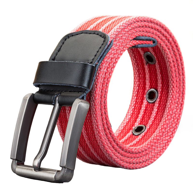 Men's Woven Belt with Square Buckle