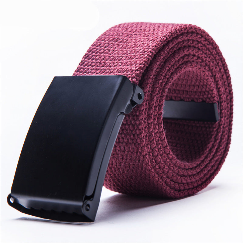 Ceinture tissée en toile avec boucle noire